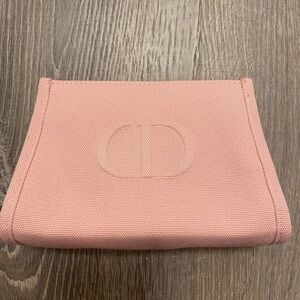 Christian Dior PINK CD LOGO Cosmetic Bag Pouch Makeup Case Clutch